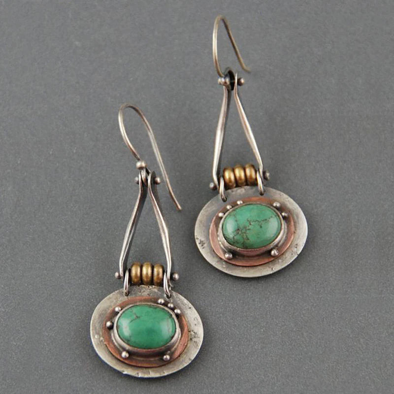 Pendientes bicolor turquesa