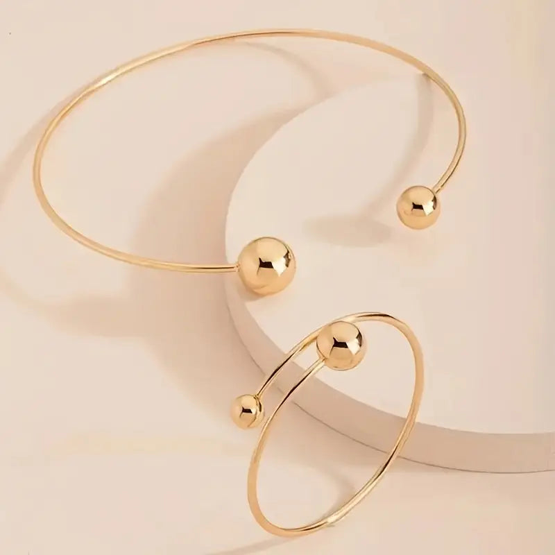 Set de Collar y Pulsera Minimalist Glow | Dorado
