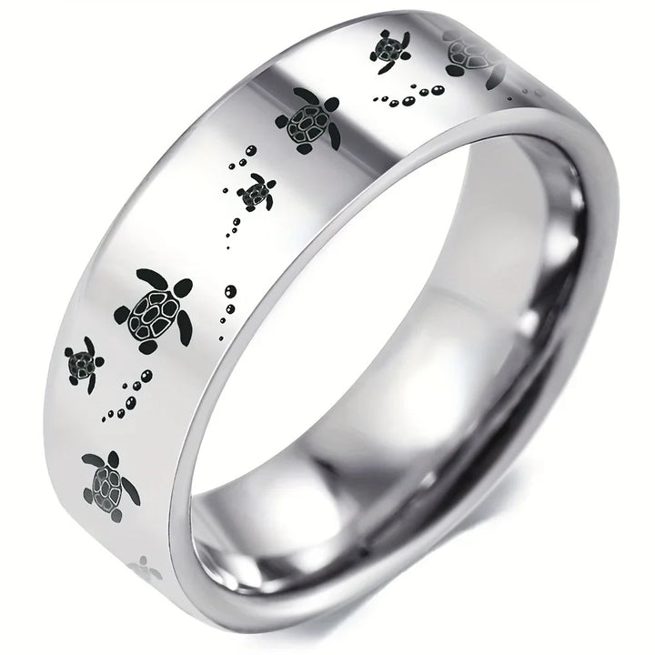 Anillo Elegante Tortuga Marina en Plata