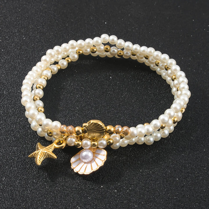 Conjunto de 3 Pulseras Elegantes con Perlas
