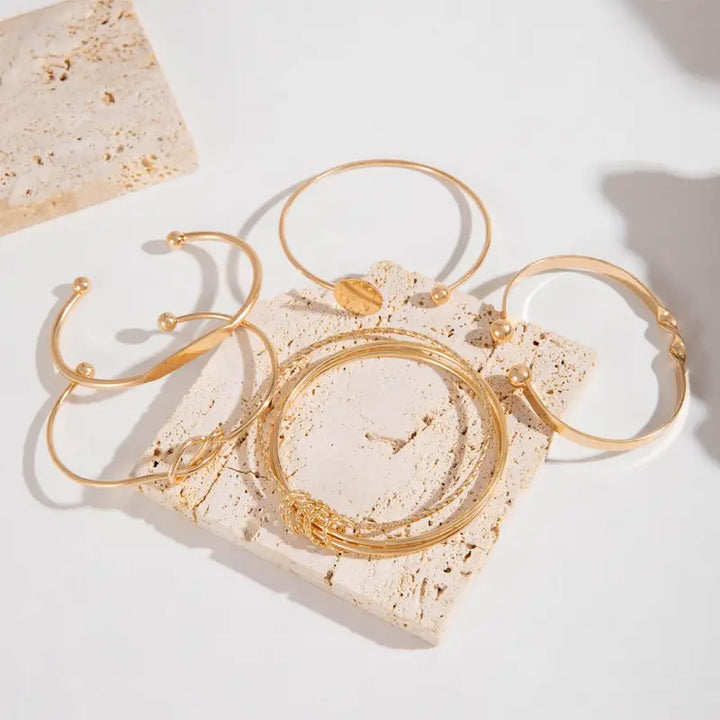 Set de Pulseras Elegancia con Nudos | Dorado