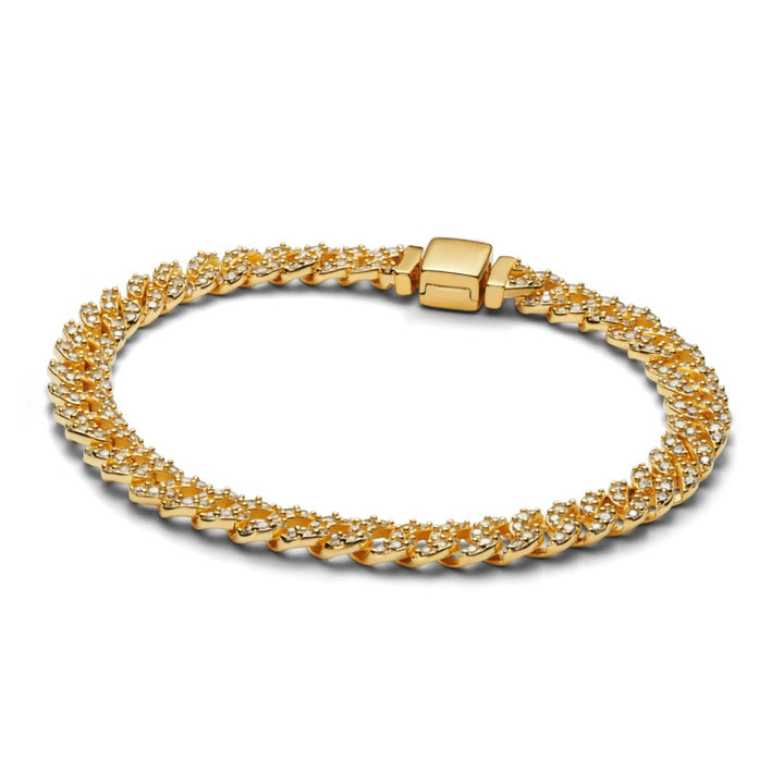 Pulsera Cubana Pavé | Dorado