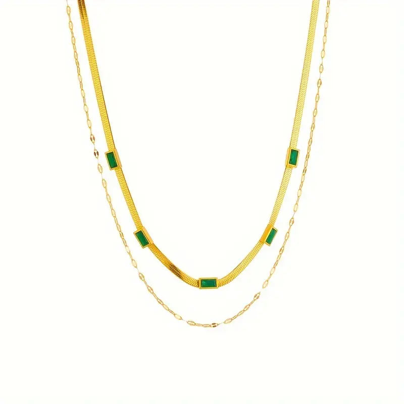 Collar retro de doble capa Sorella Edelstein | Oro