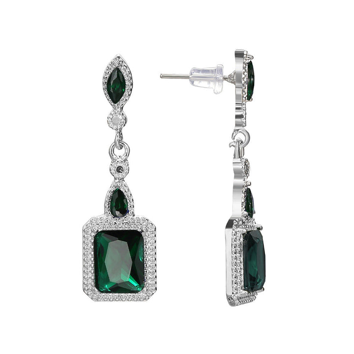 Pendientes Clarion Verdancia | Oro blanco