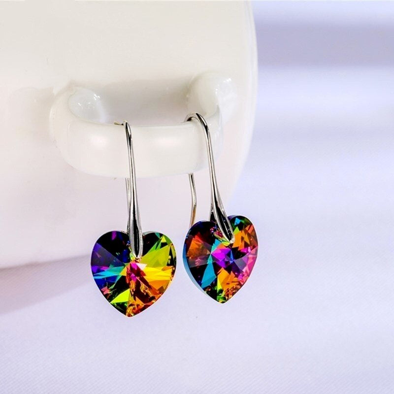 Pendientes de plata 925 en forma de corazón