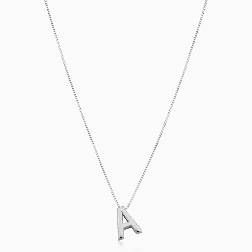 Collar con iniciales Love Letter | Oro blanco
