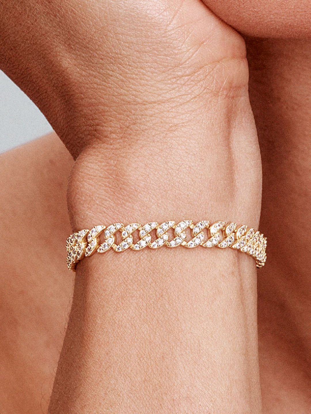 Pulsera Cubana Pavé | Dorado