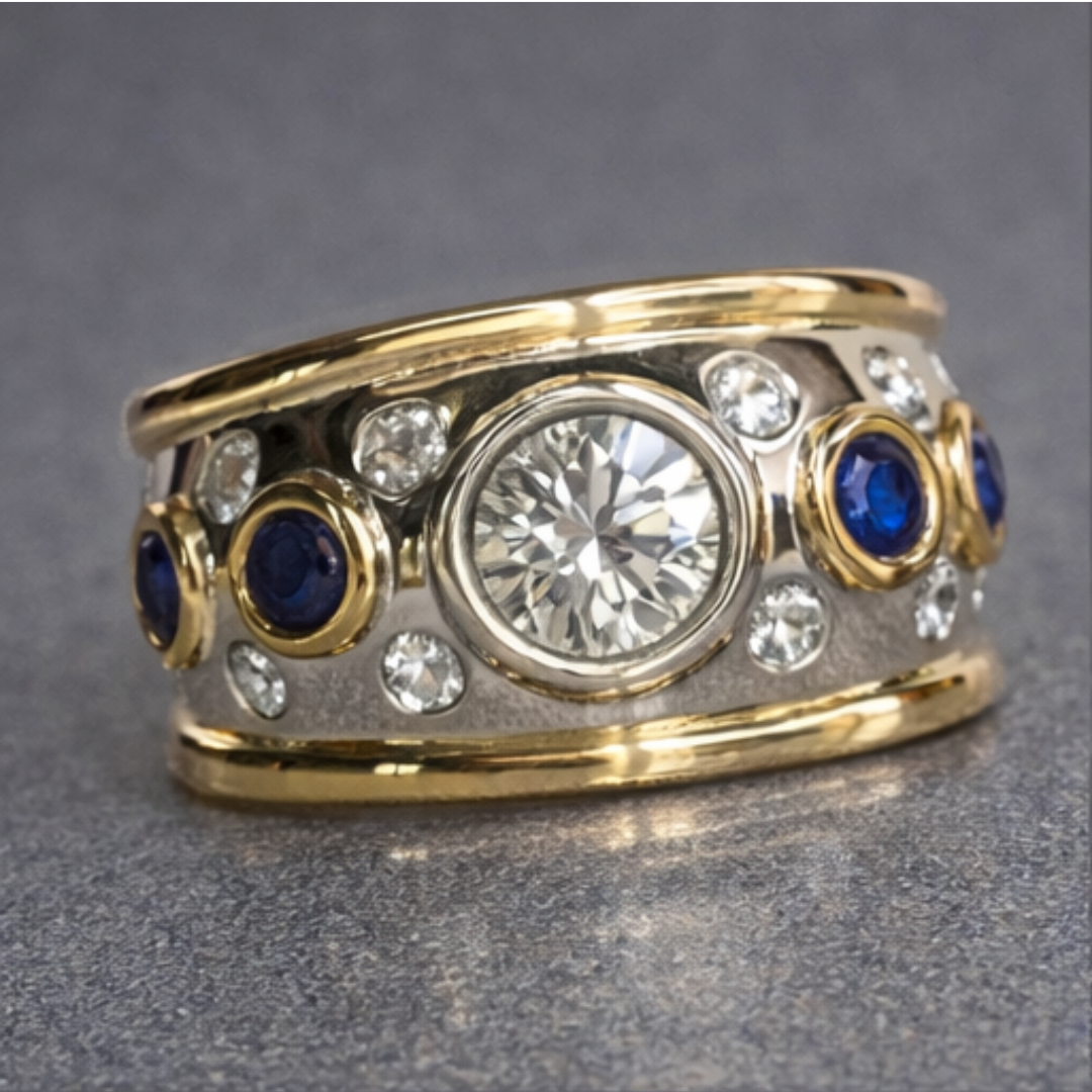 Anillo de Oro Vintage con Piedra Ovalada