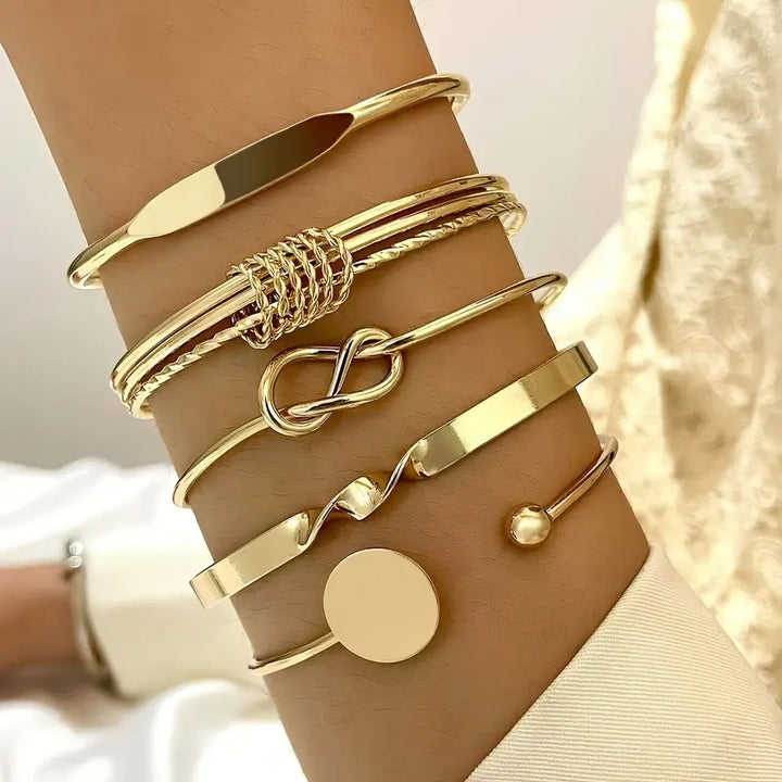 Set de Pulseras Elegancia con Nudos | Dorado