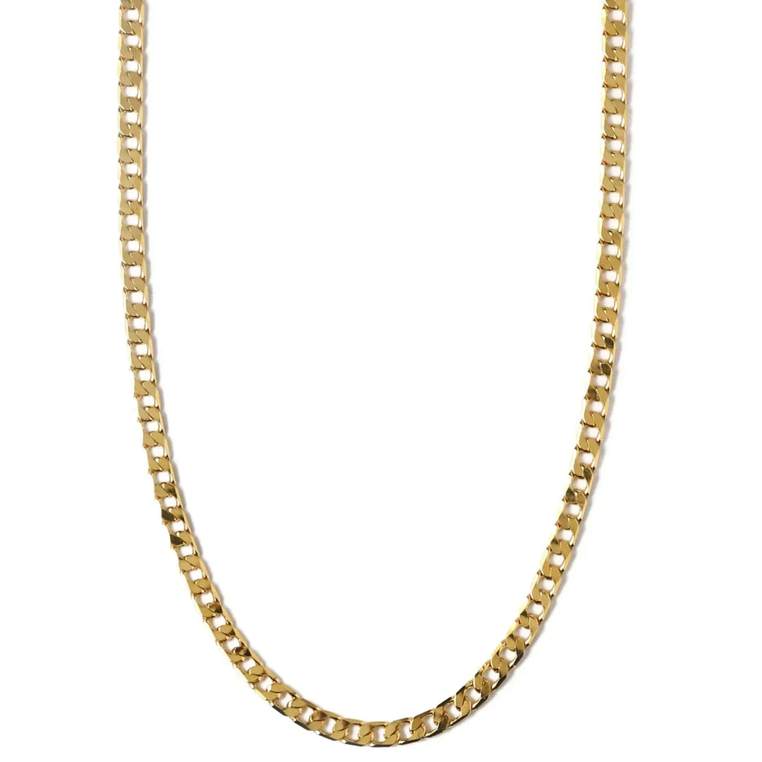 Collar de cadena plana Curb | Oro blanco