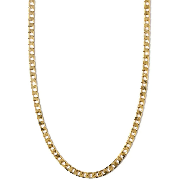 Collar de cadena plana Curb | Oro blanco