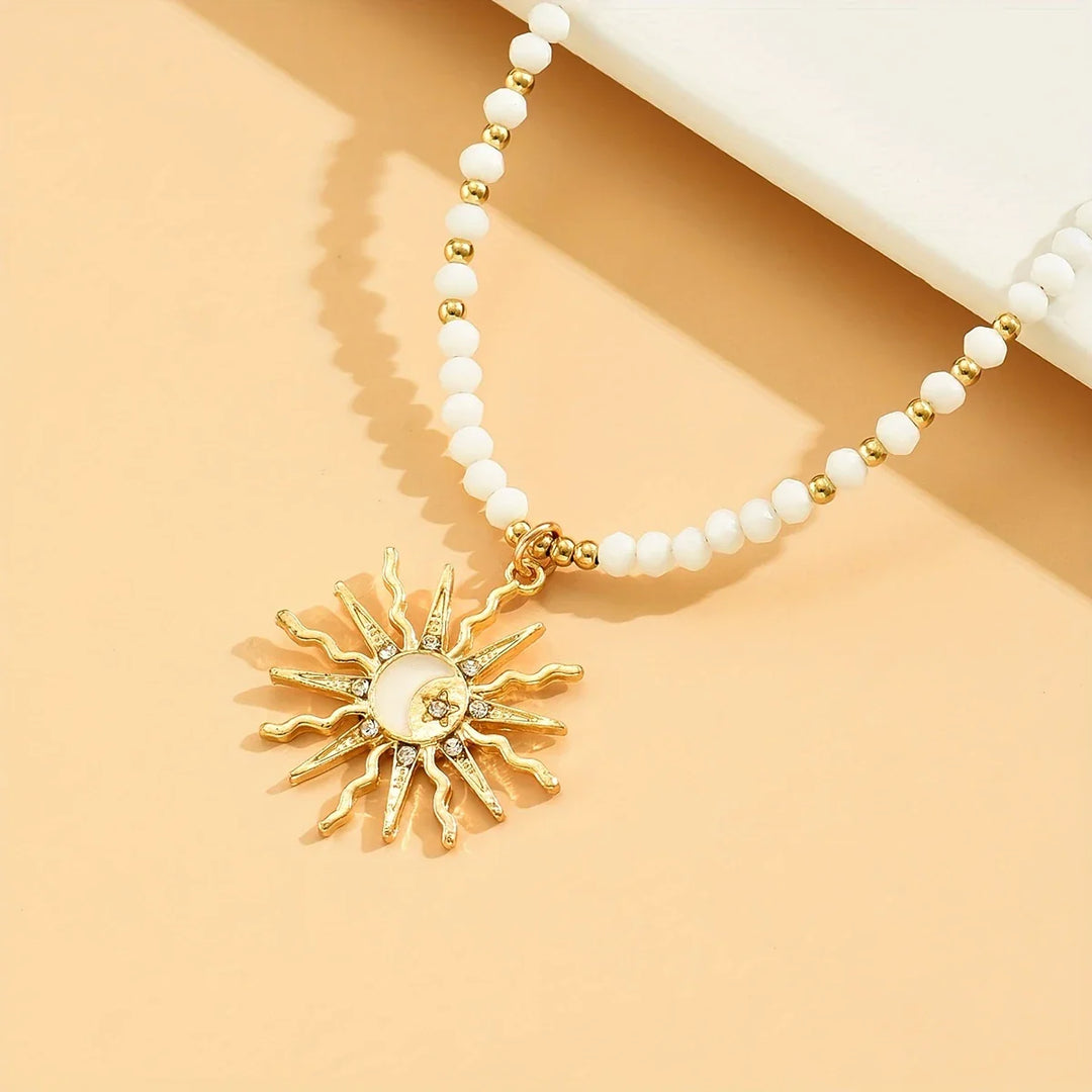 Collar Sol Dorado con Estilo Bohemio Impermeable