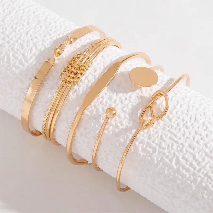 Set de Pulseras Elegancia con Nudos | Dorado