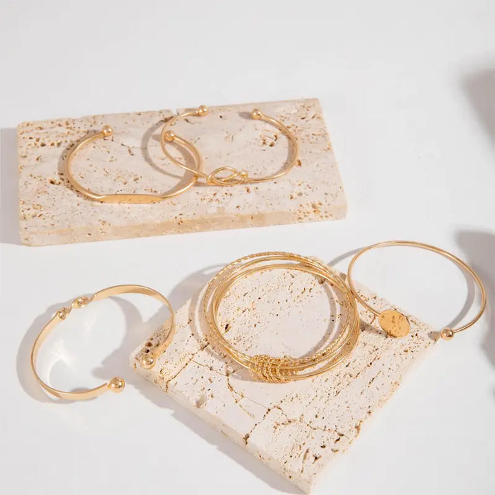 Set de Pulseras Elegancia con Nudos | Dorado