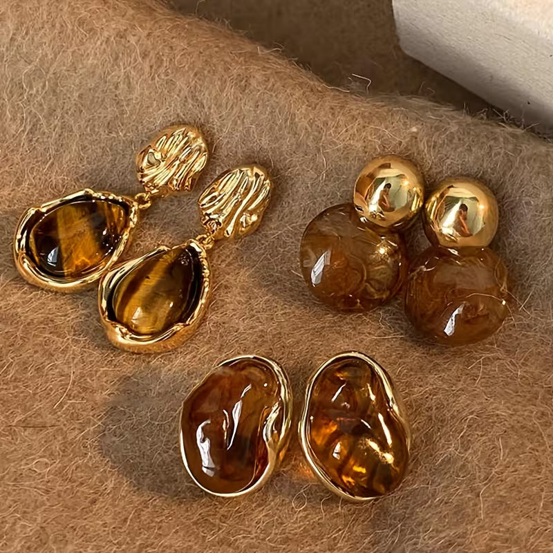 Set de 3 Pendientes Estilo Francés Vintage