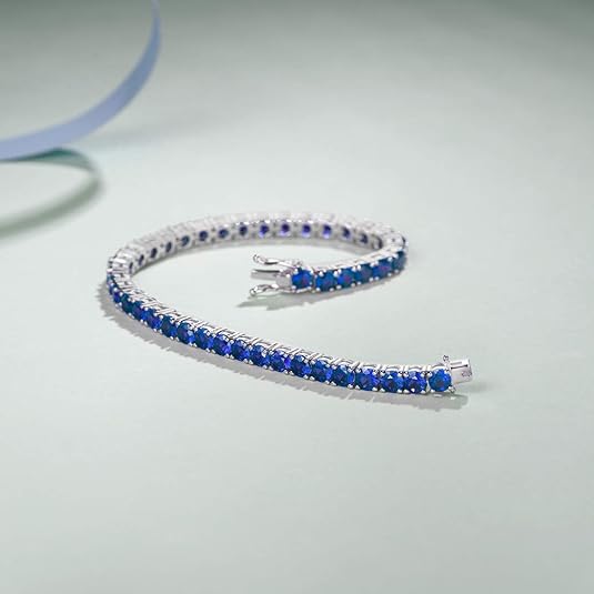 Pulsera de tenis de zafiro | Oro blanco