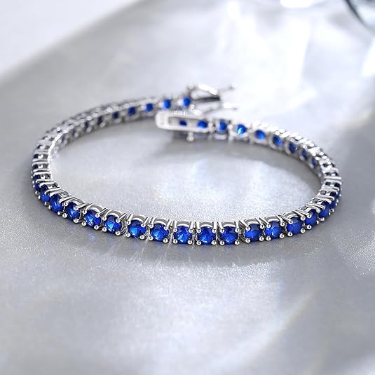 Pulsera de tenis de zafiro | Oro blanco