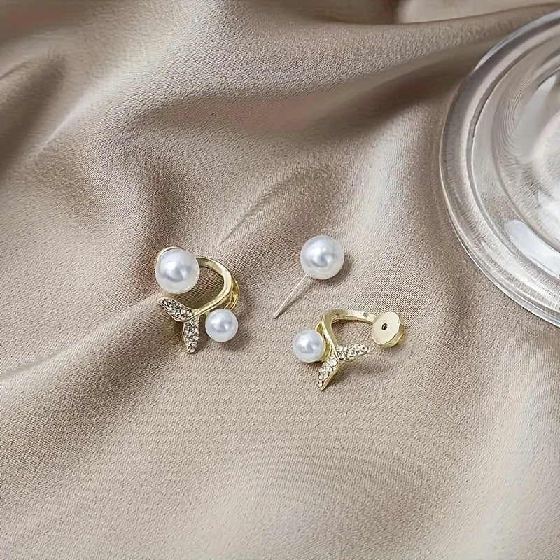 Pendientes Elegantes Cola de Sirena con Perla