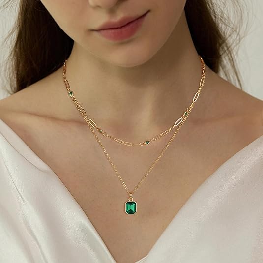 Collar con colgante trébol de esmeralda | Oro