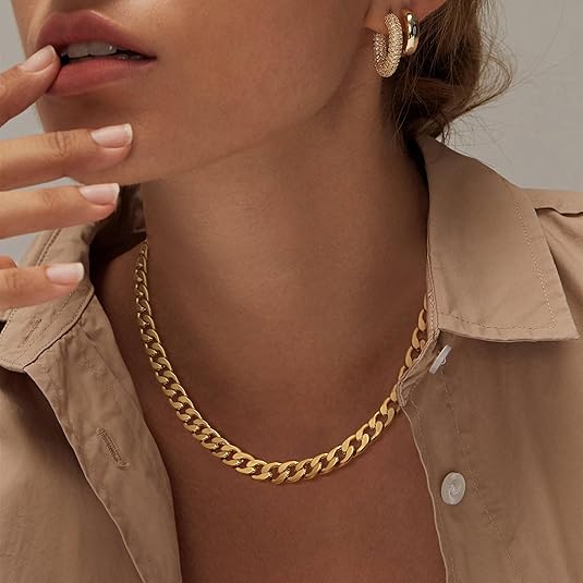 Collar Grueso de Eslabones Cubanos | Dorado