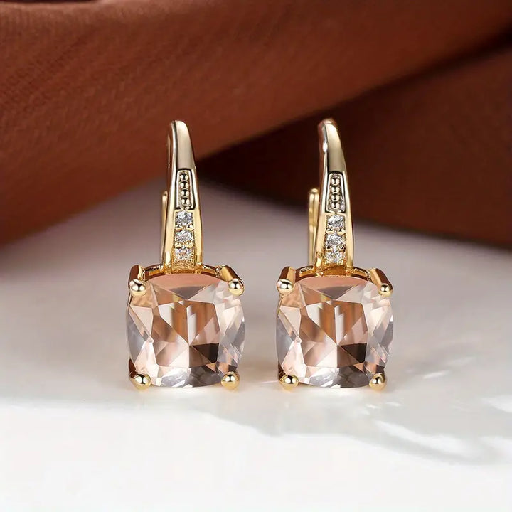 Pendientes aros de piedra Mystic Sapphire | Oro
