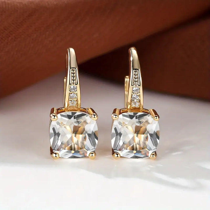 Pendientes aros de piedra Mystic Sapphire | Oro