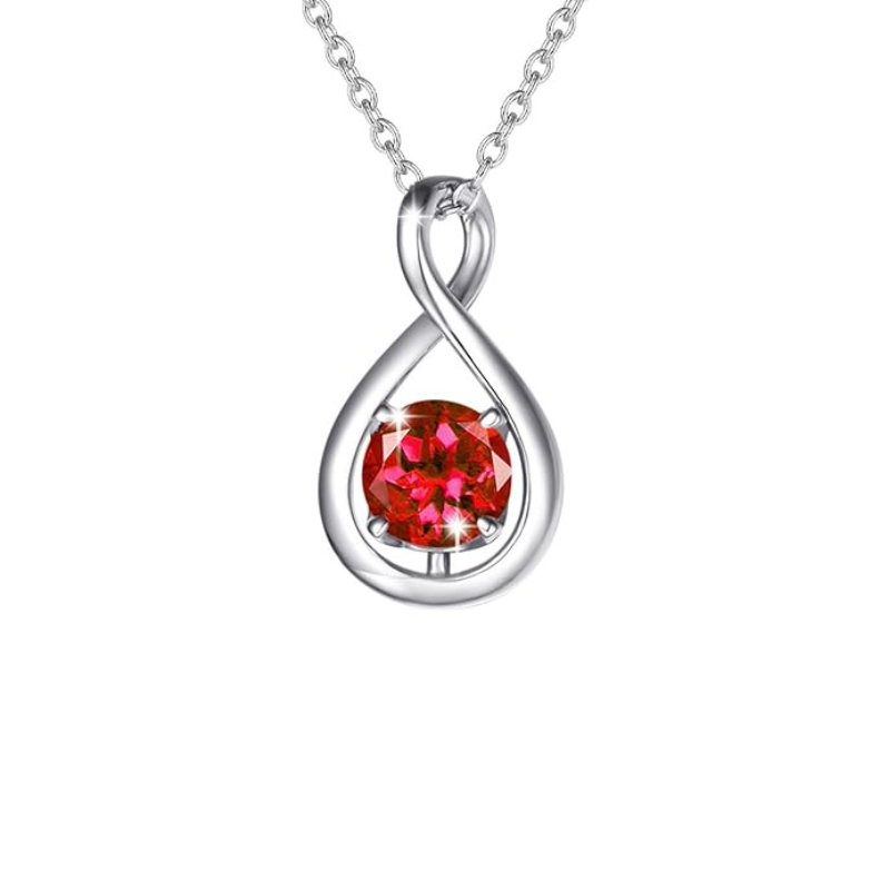 Collar con colgante Ruby Infinity | Oro blanco