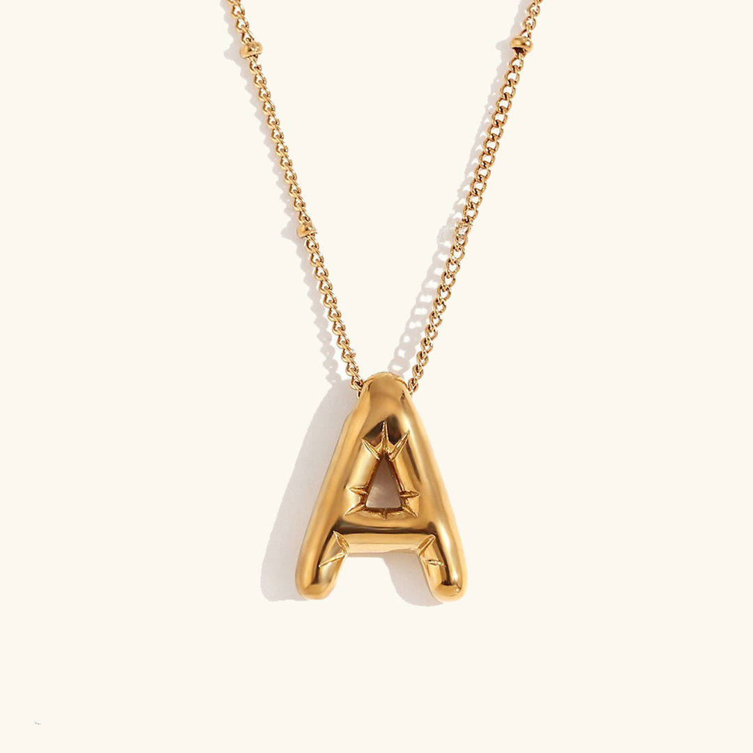 Collar personalizado de inicial con burbujas