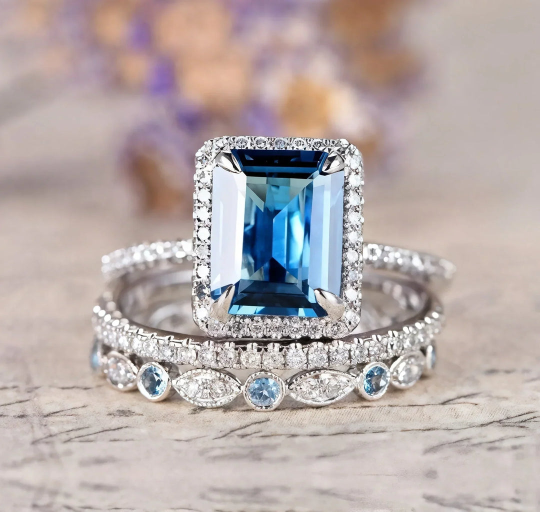 Set de Anillo de Turquesa y Plata