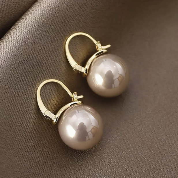 Pendientes de aro vintage de perlas de agua dulce