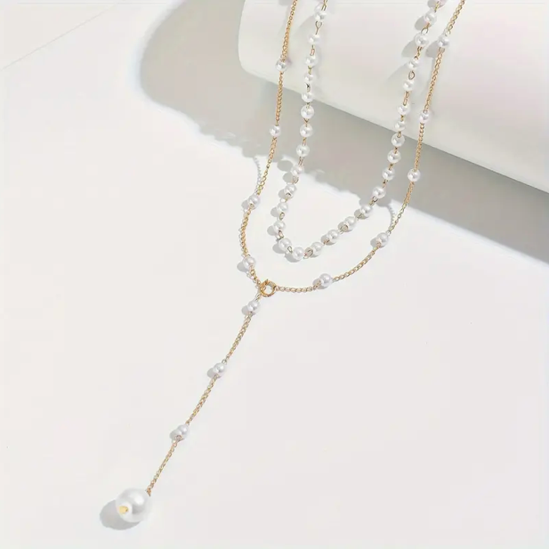 Elegante collar vintage de perlas de agua dulce