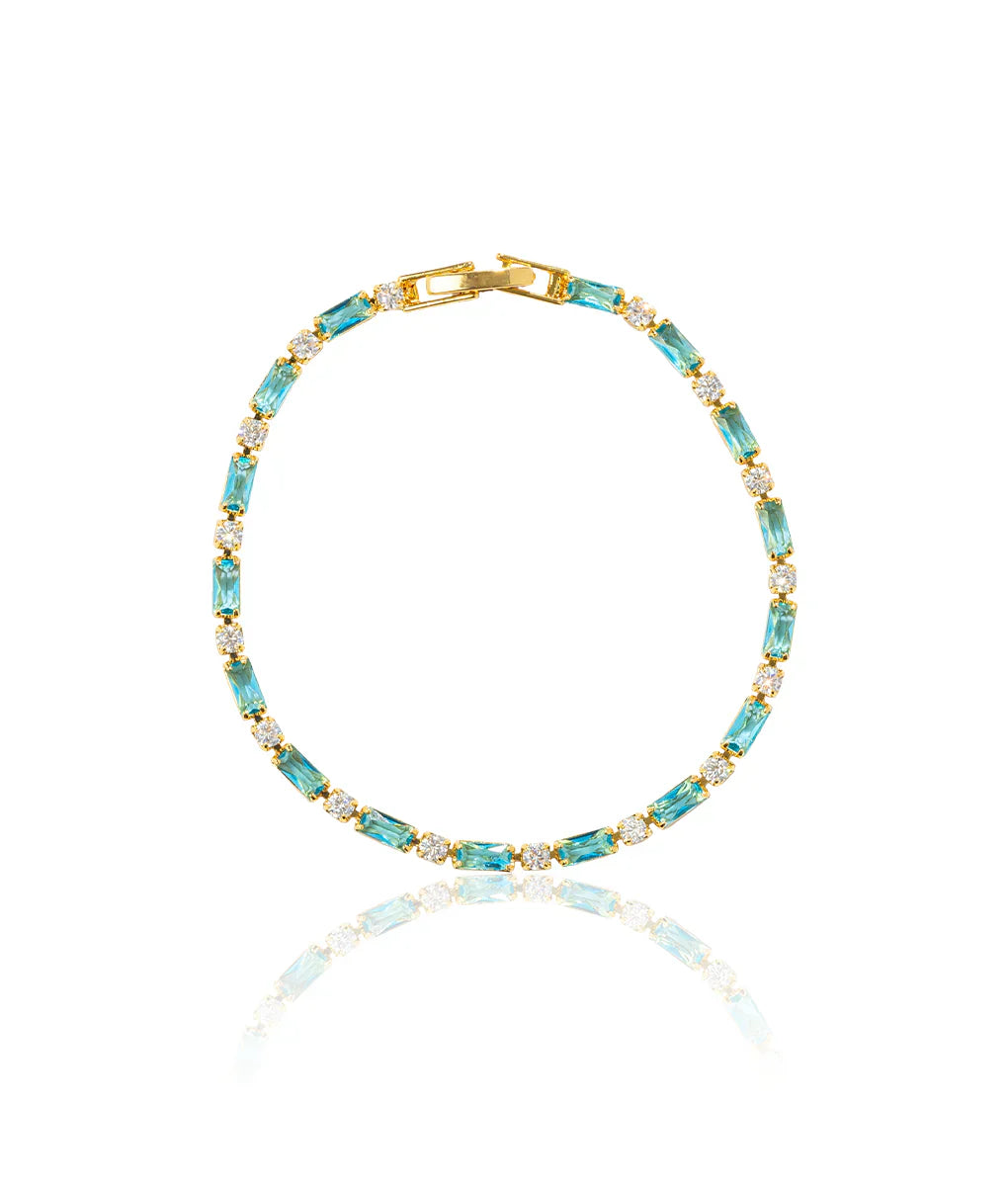 Pulsera de Piedra Turquesa Natural | Dorado