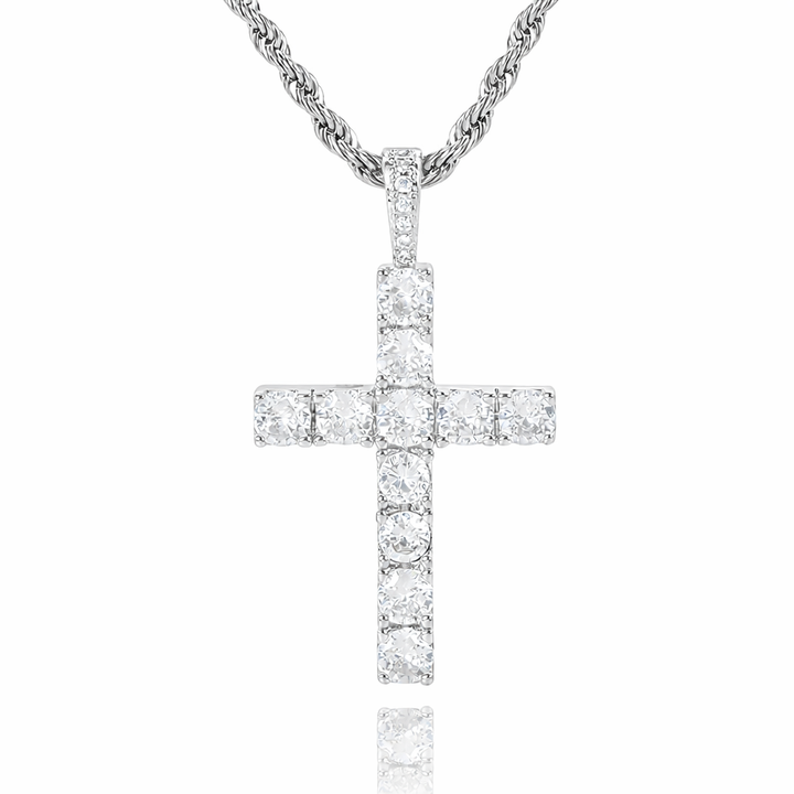 Collar Cruz | Oro blanco