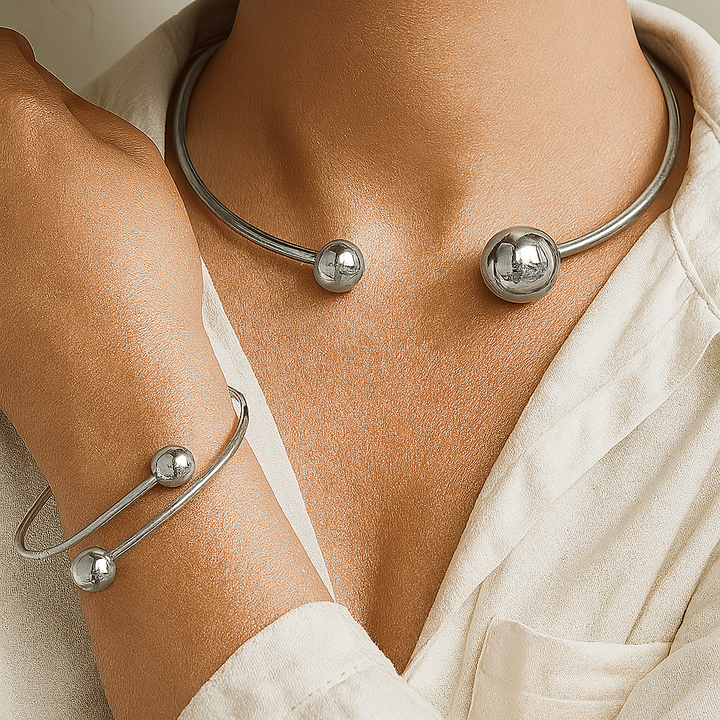 Set de Collar y Pulsera Minimalist Glow | Dorado