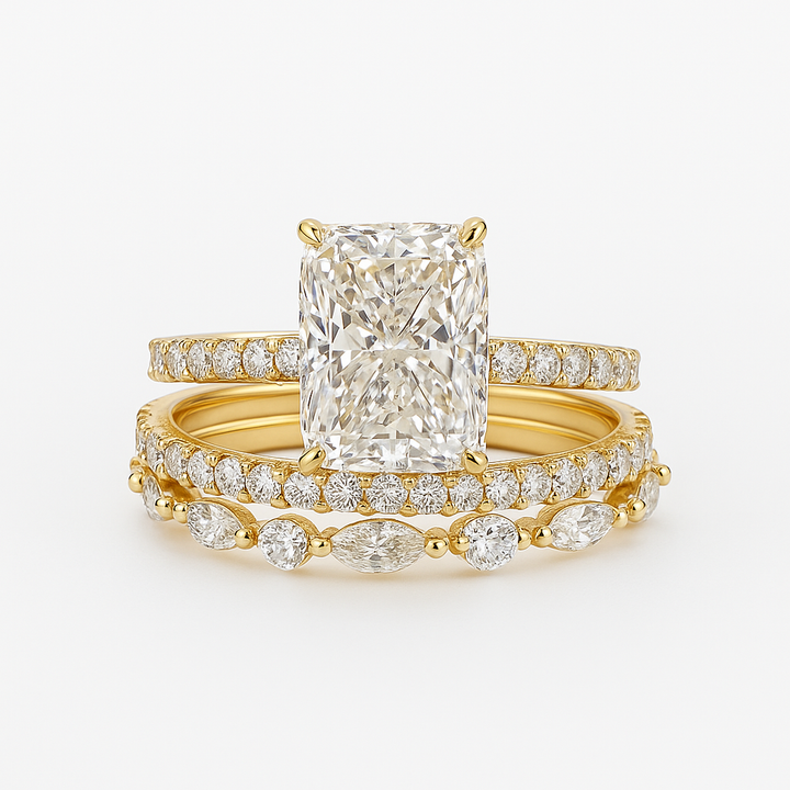 Set de Anillos de Boda Jaily 3PC | Dorado