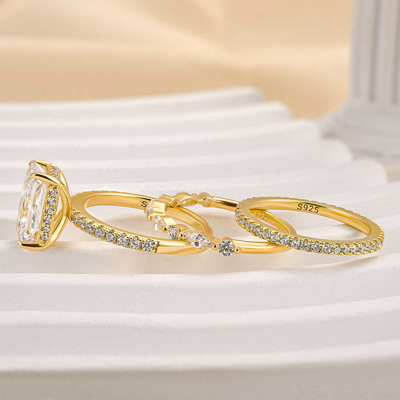Set de 3 anillos de boda Jaily | Oro blanco