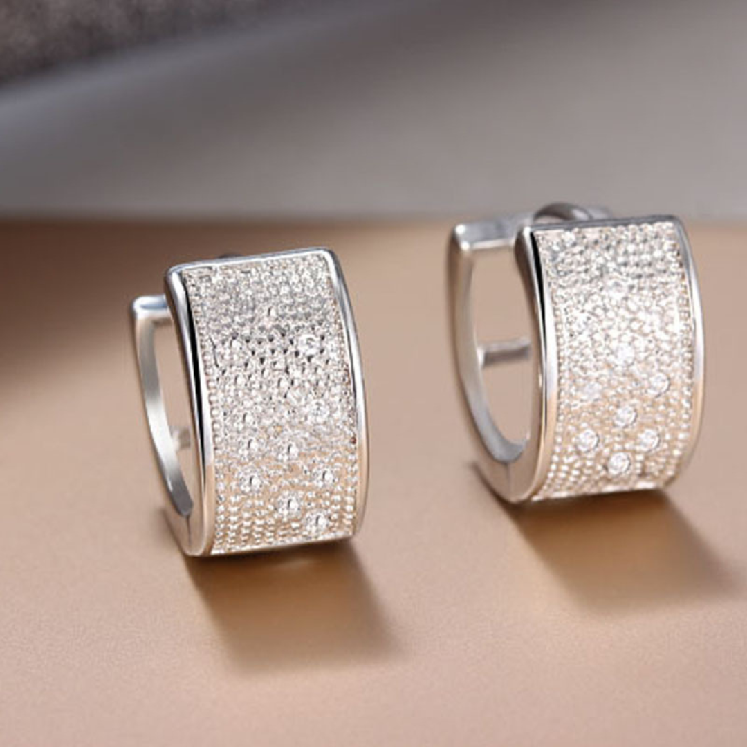 Pendientes anchos grabados de plata 925
