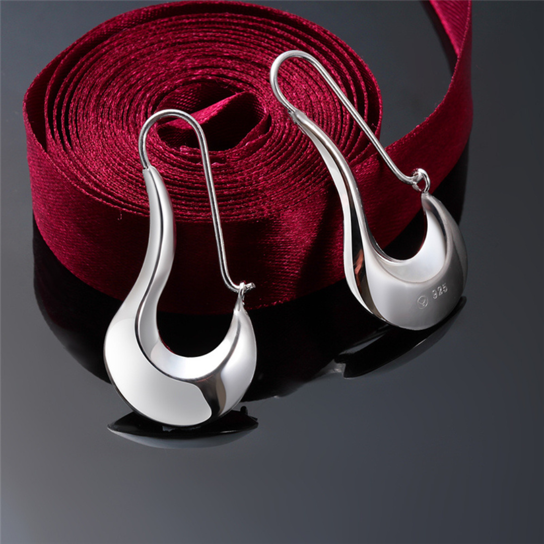 Pendientes de estilo modernista de plata 925 pulida