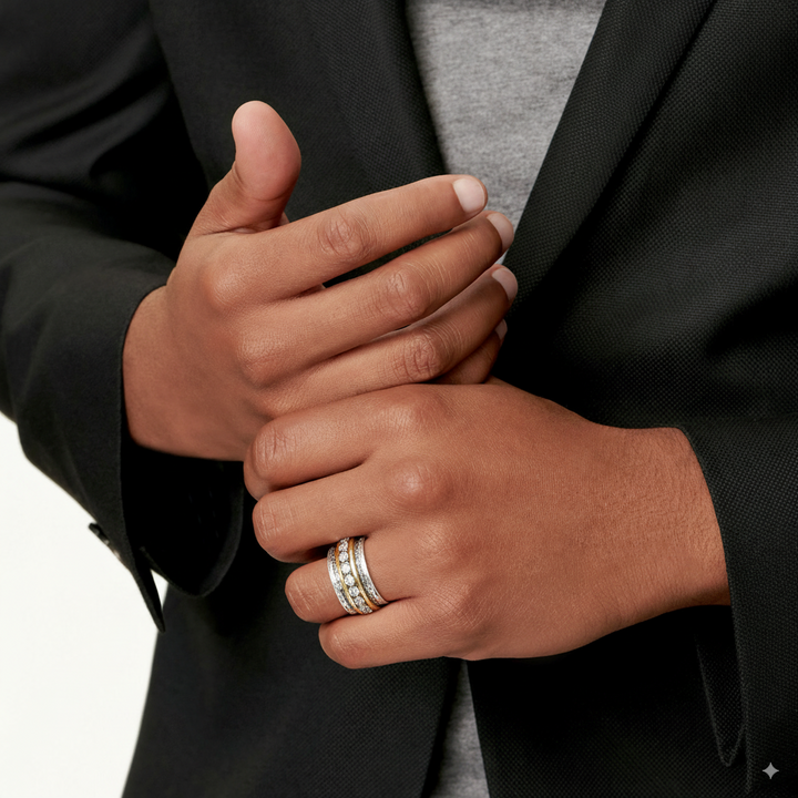 Anillo Vintage en Oro y Plata con Circonitas