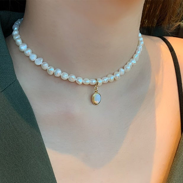 Collar de Perlas Piedra de Luna