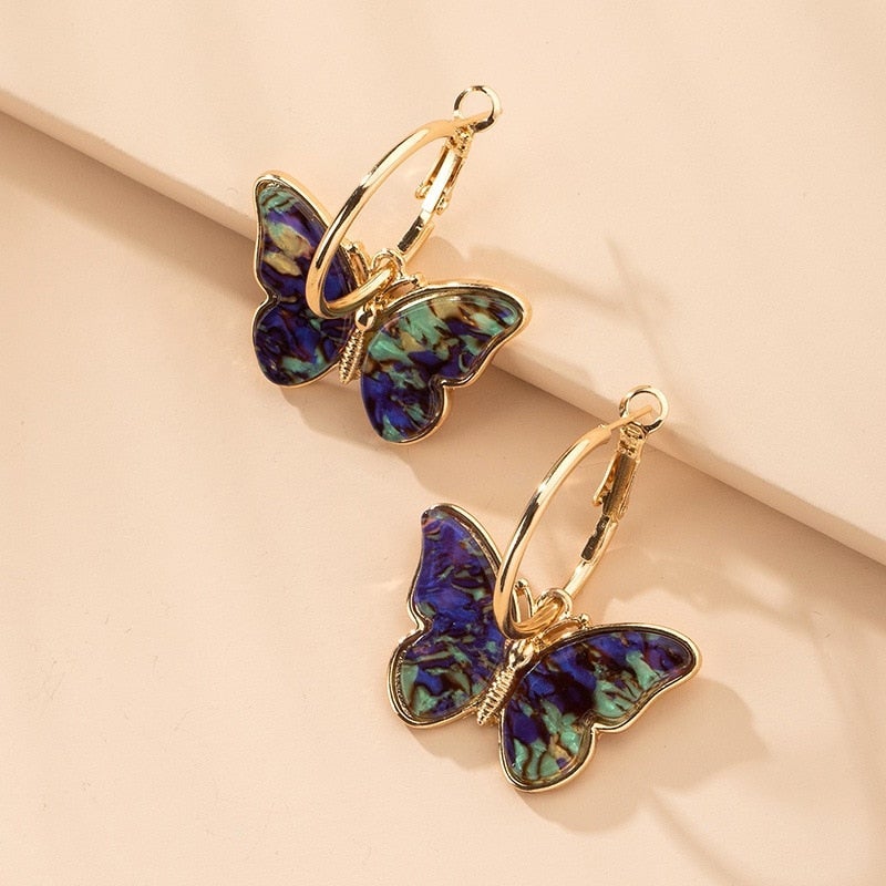 Pendientes Mariposa de Cristal con Esmalte