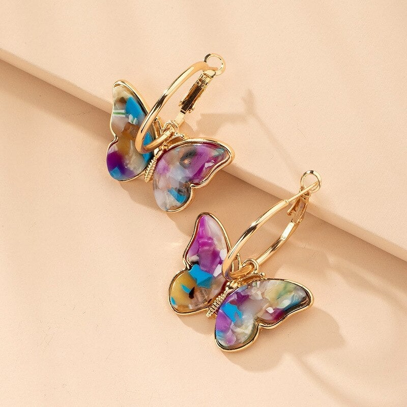 Pendientes Mariposa de Cristal con Esmalte