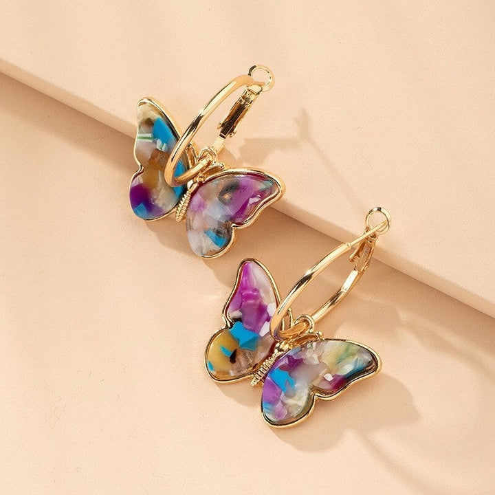 Pendientes Mariposa de Cristal con Esmalte