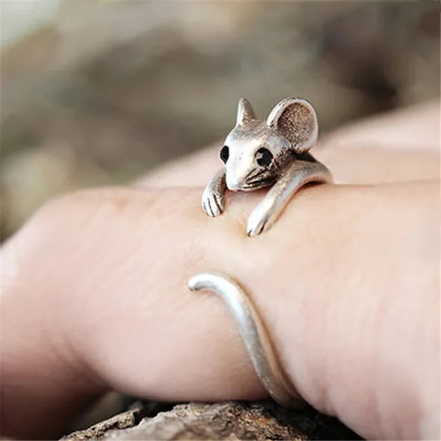 Anillo Vintage de Ratón en Plata