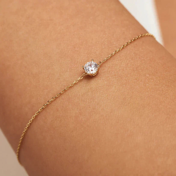Pulsera de Piedra de Moisanita Cléa | Dorado