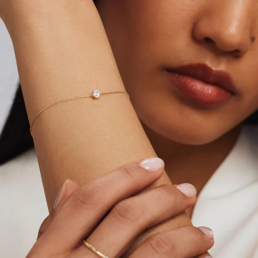 Pulsera de Piedra de Moisanita Cléa | Dorado
