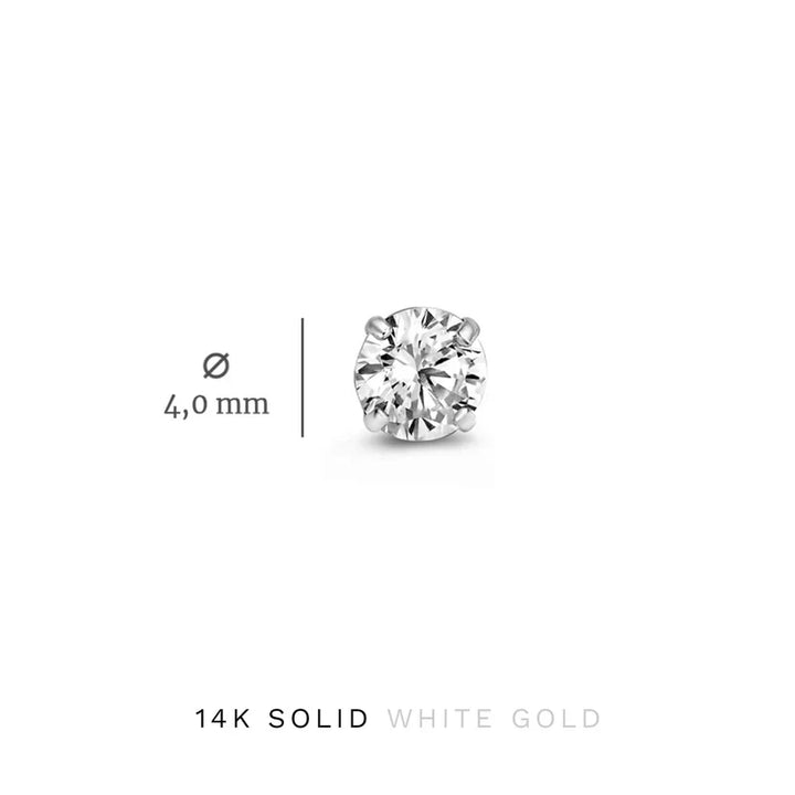 Set de pendientes de piedra Dara Brillane | Oro blanco