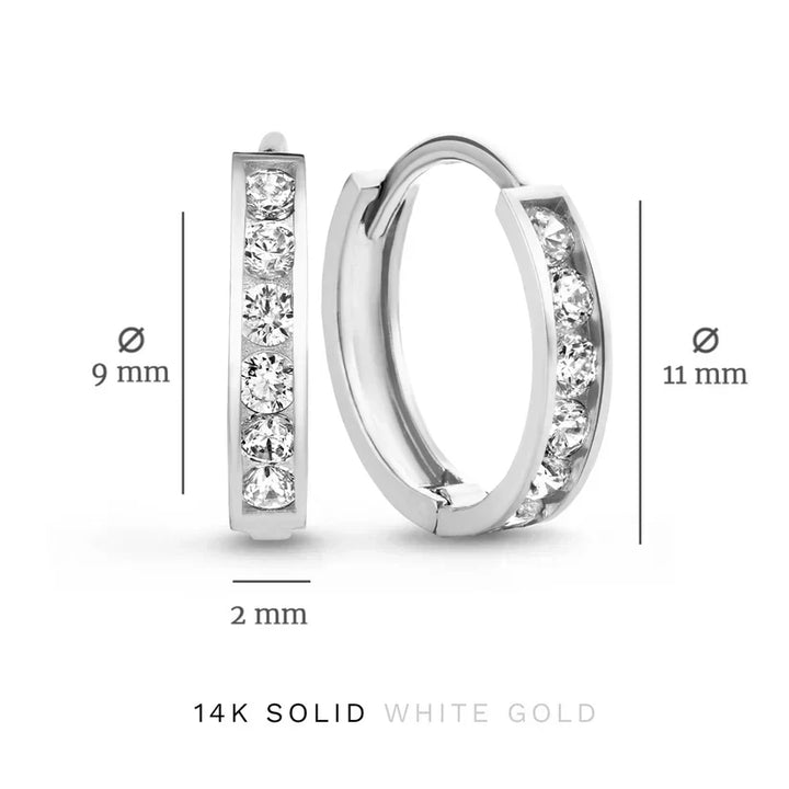 Set de pendientes de piedra Dara Brillane | Oro blanco