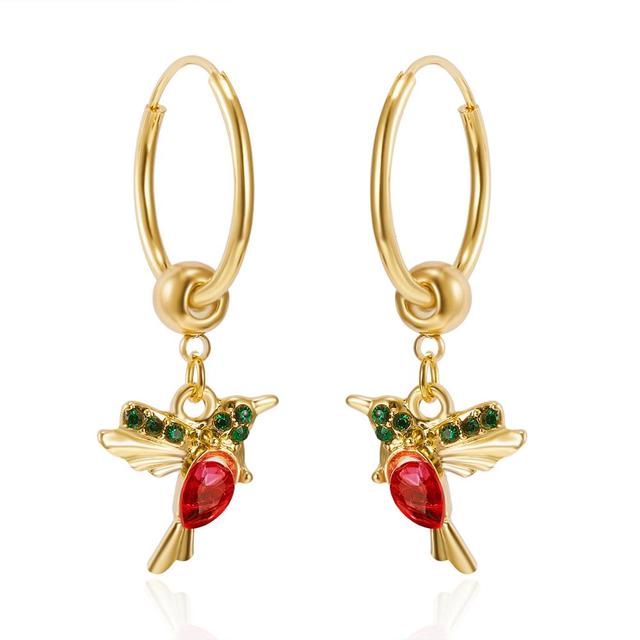Pendientes de colibrí volador edición limitada con incrustaciones de circonita