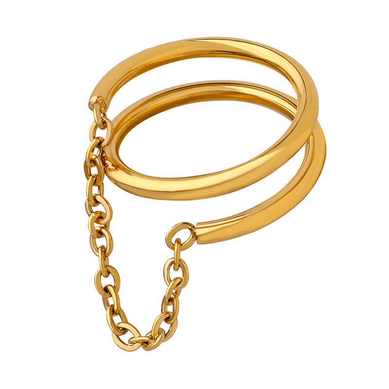 Anillo dorado Magnifique de cadena retorcida